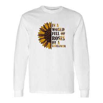 Be A Sunflower Leopard Classic Long Sleeve T-Shirt | Mazezy