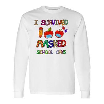 I Survived 100 Masked School Days 100 Days Of School Long Sleeve T-Shirt T-Shirt | Mazezy