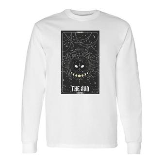 Tarot Card Crescent Sun And Cat Graphic Long Sleeve T-Shirt T-Shirt | Mazezy