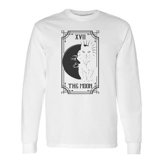 Tarot Card The Moon And The Cat Gothic Pagan Long Sleeve T-Shirt T-Shirt | Mazezy