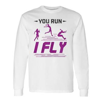 Track And Field Long Jump Athlete Cool Saying Long Sleeve T-Shirt T-Shirt | Mazezy