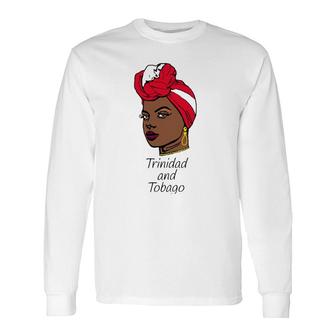 Trinidadian Girl Trinidad And Tobago Woman Face Long Sleeve T-Shirt T-Shirt | Mazezy
