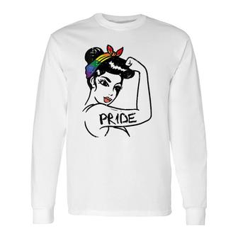 Unbreakable Strong Woman Rainbow Gay Pride Lgbt V-Neck Long Sleeve T-Shirt T-Shirt | Mazezy
