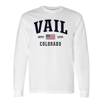 Usa Flag Stars & Stripes Vail Colorado Long Sleeve T-Shirt T-Shirt | Mazezy DE