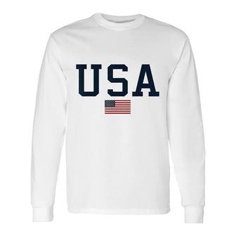 Usa Patriotic American Flag 4th Of July Long Sleeve T-Shirt T-Shirt | Mazezy