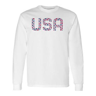 Usa Patriotic American Stars 4Th Of July Long Sleeve T-Shirt T-Shirt | Mazezy