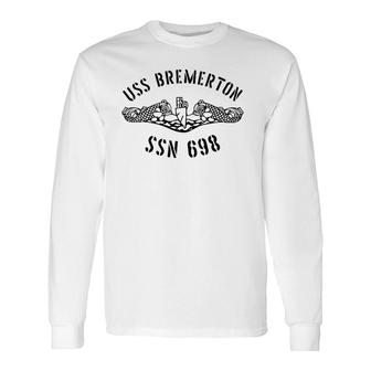Uss Bremerton Ssn 698 Attack Submarine Badge Vintage Long Sleeve T-Shirt T-Shirt | Mazezy