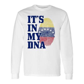Venezuela It's In My Dna Flag Pride Roots Vintage Venezuelan Long Sleeve T-Shirt T-Shirt | Mazezy