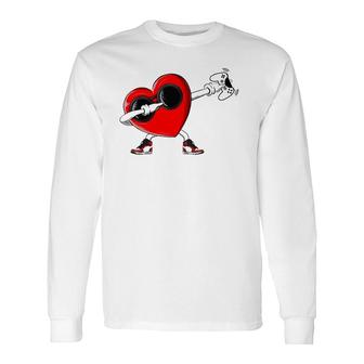 Video Gamer Heart Controllers Valentine's Day Dabbing Heart Long Sleeve T-Shirt T-Shirt | Mazezy