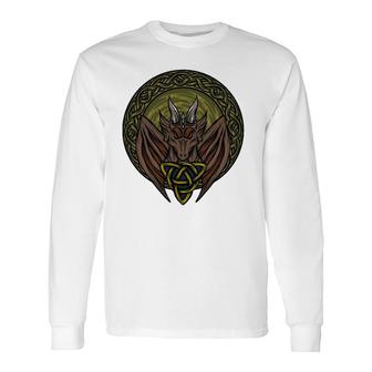 Viking Dungeon Norwegian Dragon Lover Celtic Dragon Long Sleeve T-Shirt | Mazezy