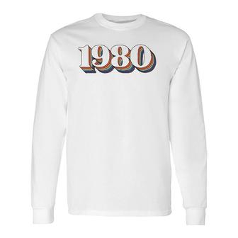Vintage 1980 Birthday S For Retro For Wife Long Sleeve T-Shirt | Mazezy AU