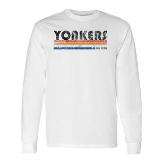 Vintage 1980S Style Yonkers Ny Long Sleeve T-Shirt T-Shirt | Mazezy
