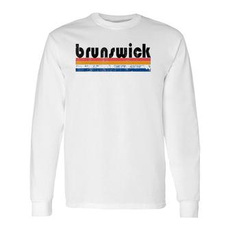 Vintage 80'S Style Brunswick Md Long Sleeve T-Shirt T-Shirt | Mazezy