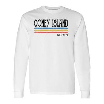 Vintage Coney Island Nyc Brooklyn Souvenir Long Sleeve T-Shirt T-Shirt | Mazezy