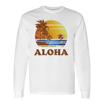 Vintage Hawaiian Islands Aloha Vacation Long Sleeve T-Shirt T-Shirt | Mazezy