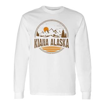 Vintage Kiana, Alaska Mountain Hiking Souvenir Print Long Sleeve T-Shirt | Mazezy DE