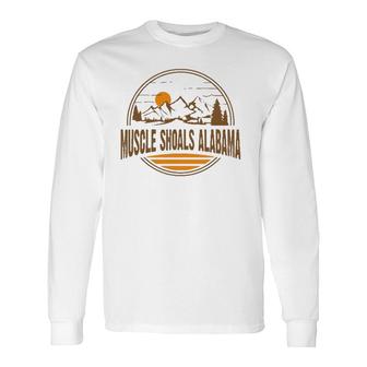 Vintage Muscle Shoals Alabama Mountain Hiking Souvenir Print Long Sleeve T-Shirt T-Shirt