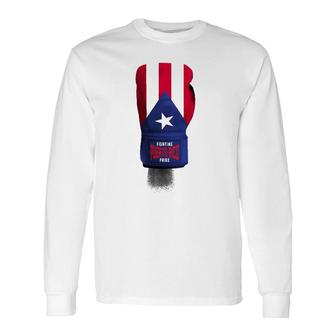 Vintage Puerto Rico Flag Boxing Gloves America Long Sleeve T-Shirt T-Shirt | Mazezy
