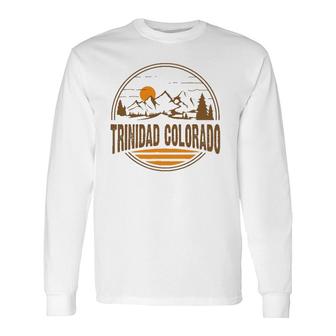 Vintage Trinidad Colorado Mountain Hiking Souvenir Print Long Sleeve T-Shirt T-Shirt | Mazezy