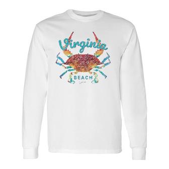 Virginia Beach Va Blue Crab Long Sleeve T-Shirt T-Shirt | Mazezy