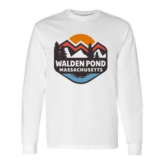 Walden Pond Massachusetts Mountains Sunset Long Sleeve T-Shirt T-Shirt | Mazezy