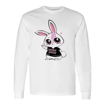 Woot Punk Rock Bunny Long Sleeve T-Shirt T-Shirt | Mazezy