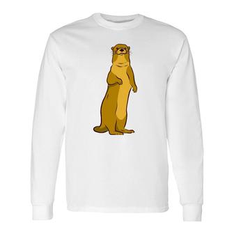Yellow Weasel Animal Lover Long Sleeve T-Shirt T-Shirt | Mazezy