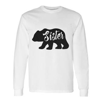 Youth Sister Bear Cute Cool Camping For Little Sister Long Sleeve T-Shirt - Thegiftio