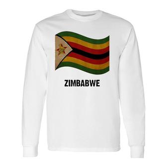 Zimbabwe Flag Vintage Zimbabwean Pride Long Sleeve T-Shirt | Mazezy
