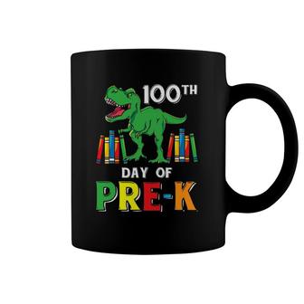 100 Day Of Pre K T Rex Student Kids Gift 100 Days Of School Coffee Mug | Mazezy