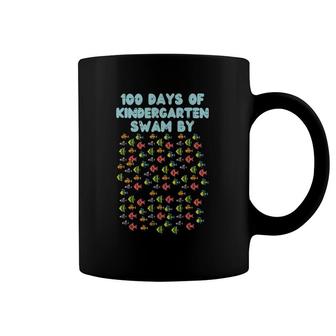 100 Days Of Kindergarten Swam By Fish 100Th Day School Gift Coffee Mug | Mazezy