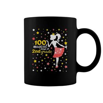 100 Days Of School Girls 2Nd Grade Magical Princess Stars Coffee Mug | Mazezy