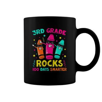 100 Days Smarter 3Rd Grade Crayons - 3Rd Grade Rocks Teacher Coffee Mug | Mazezy