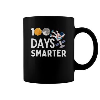 100 Days Smarter Happy 100Th Day Of School Moon Astronaut Coffee Mug | Mazezy