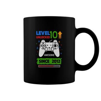 10Th Birthday 10 Years Old Since 2012 Level 10 Unlocked Video Game Coffee Mug - Seseable