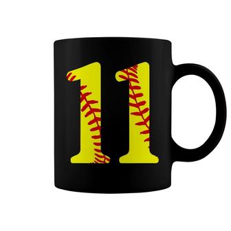 11 Softball Mom 11Th Birthday Girls Eleven Coffee Mug | Mazezy