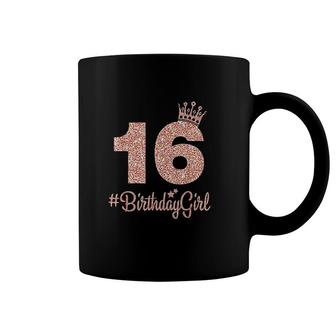 16 Birthday Girl Sweet Sixteen 16th Pink Crown For Girls Coffee Mug - Seseable
