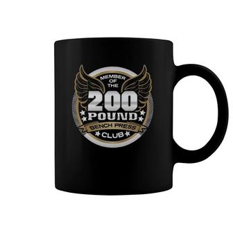 200 Pound Bench Press Club For Weightlifter Gym Coffee Mug | Mazezy