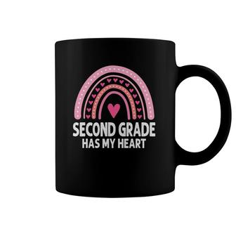 2Nd Second Grade Has My Heart Rainbow Valentines Day Teacher Coffee Mug | Mazezy