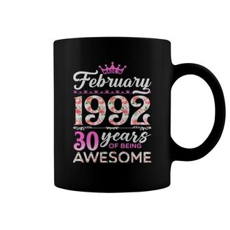 30Th Birthday Floral Born In February 1992 Coffee Mug | Mazezy