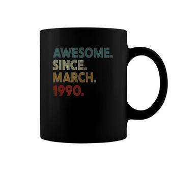 32 Years Old 32Nd Birthday Gifts Awesome Since March 1990 Gift Coffee Mug | Mazezy AU