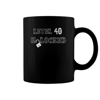 40Th Birthday Gifts Level 40 Unlocked Coffee Mug | Mazezy