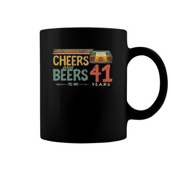 41St Birthday Gifts Funny Cheers And Beers To 41 Years Old Coffee Mug | Mazezy