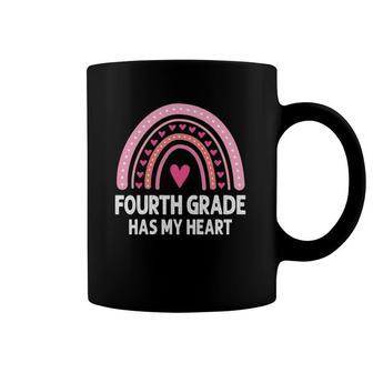 4Th Fourth Grade Has My Heart Rainbow Valentines Day Teacher Coffee Mug | Mazezy