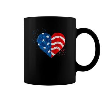 4Th Of July Love Heart American Freedom Usa Flag Coffee Mug | Mazezy AU