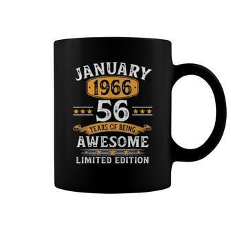 56 Years Old Retro Vintage 1966 January 1966 56Th Birthday Coffee Mug | Mazezy