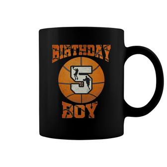5Th Birthday Outfit Boy Basketball Five 5 Year Old Funny Coffee Mug - Seseable