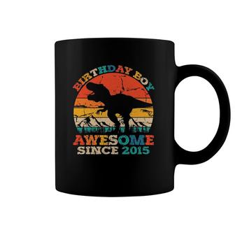 7 Years Old Boy 7Th Birthday Dinosaur Awesome Since 2015 Ver2 Coffee Mug | Mazezy