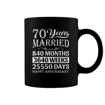 70 Years Married Happy 70Th Wedding Anniversary Coffee Mug | Mazezy