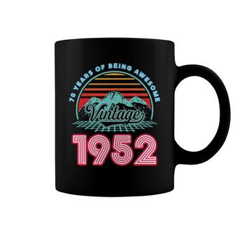 70 Years Old Retro 80S Style 70Th Birthday Born In 1952 Coffee Mug | Mazezy